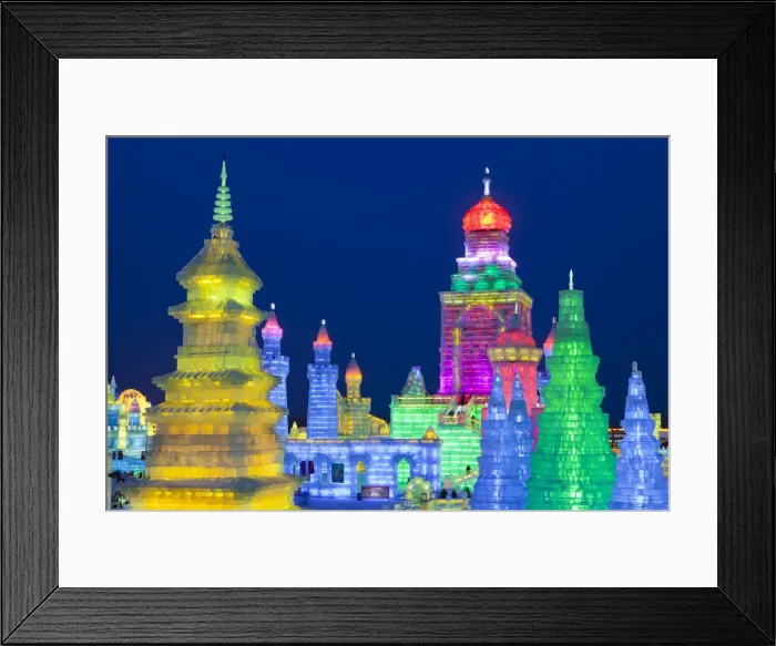 Framed Print : China, Heilongjiang Province, Harbin. Ice sculptures at the Harbin Ice and Snow Festival Framed Print : China, Heilongjiang Province, Harbin. Ice sculptures at the Harbin Ice and Snow Festival