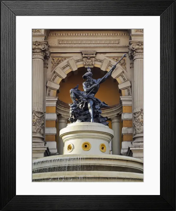 Framed Print : Chile, Santiago, View of the Neptune Fountain on the Santa Lucia Hill Framed Print : Chile, Santiago, View of the Neptune Fountain on the Santa Lucia Hill
