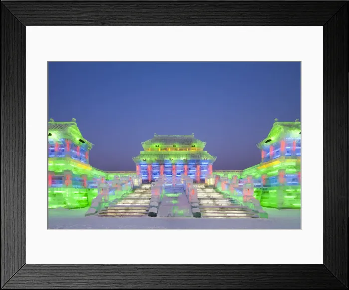 Framed Print : China, Heilongjiang Province, Harbin. Ice sculptures at the Harbin Ice and Snow Festival Framed Print : China, Heilongjiang Province, Harbin. Ice sculptures at the Harbin Ice and Snow Festival