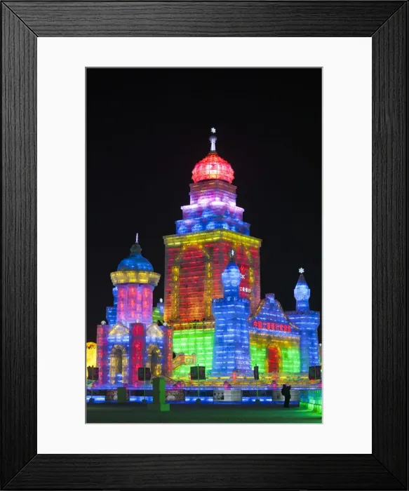 Framed Print : China, Heilongjiang Province, Harbin. Ice sculptures at the Harbin Ice and Snow Festival Framed Print : China, Heilongjiang Province, Harbin. Ice sculptures at the Harbin Ice and Snow Festival