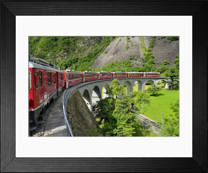 Framed Print : Bernina Express, Graubunden, Switzerland