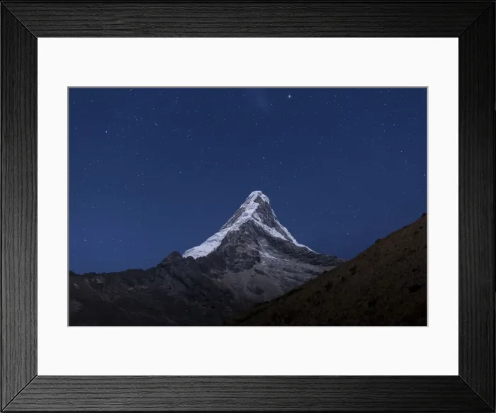 Framed Print : Artesonraju nightscape from ALpamayo base camp. Ancash, Andes, Peru
