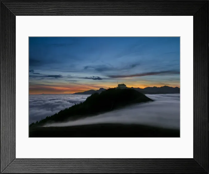Framed Print : View from Bielmonte with sea clouds in a autumn evening (Bielmonte, Veglio, Biella Framed Print : View from Bielmonte with sea clouds in a autumn evening (Bielmonte, Veglio, Biella