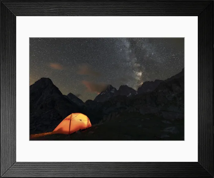 Framed Print : The Monviso Peak and the Milky Way in a summer night from the Fiorenza Lake (Pian del Re Framed Print : The Monviso Peak and the Milky Way in a summer night from the Fiorenza Lake (Pian del Re