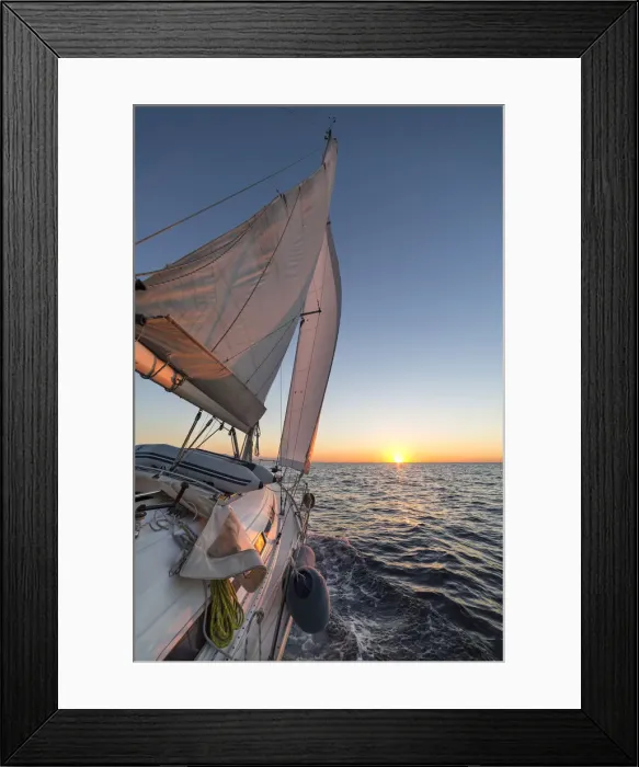 Framed Print : Sailing during the sunrise, Cote d Azur, Alpes-Maritimes department Framed Print : Sailing during the sunrise, Cote d Azur, Alpes-Maritimes department
