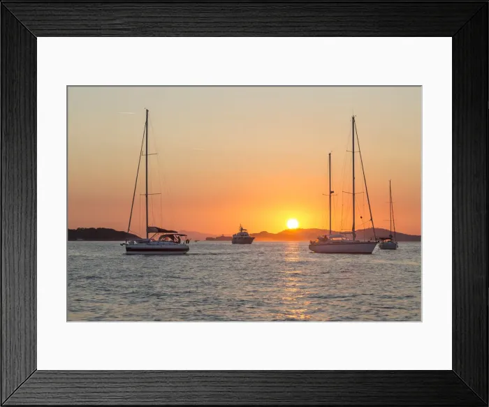Framed Print : Mooring sailboats during the sunset, Ile de Porquerolles, Hyeres, Toulon, Var department Framed Print : Mooring sailboats during the sunset, Ile de Porquerolles, Hyeres, Toulon, Var department