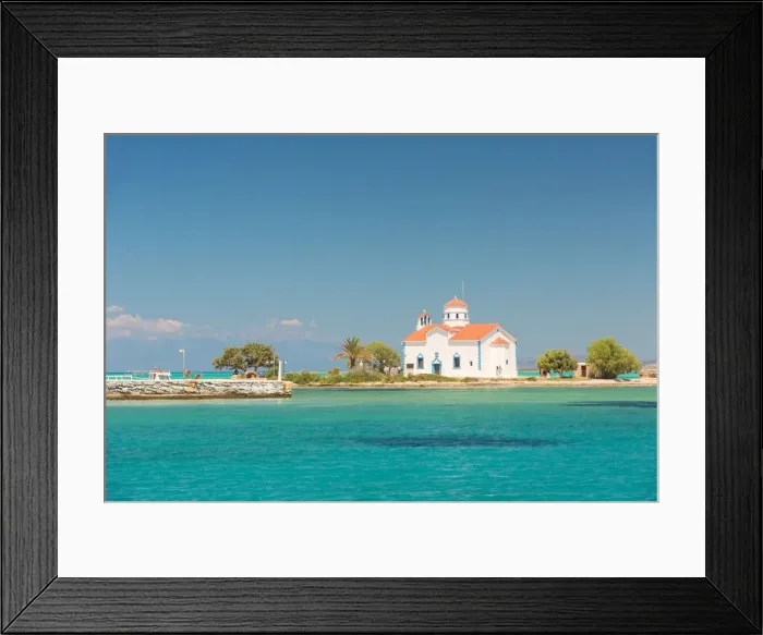 Framed Print : The orthodox church of St. Spyridon, Elafonissos, Laconia region, Peloponnese, Greece