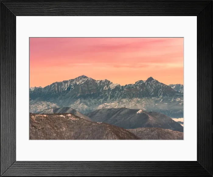 Framed Print : Overviewed of Grigna settentrionale and Grigna meridionale peaks from Bollettone Mount