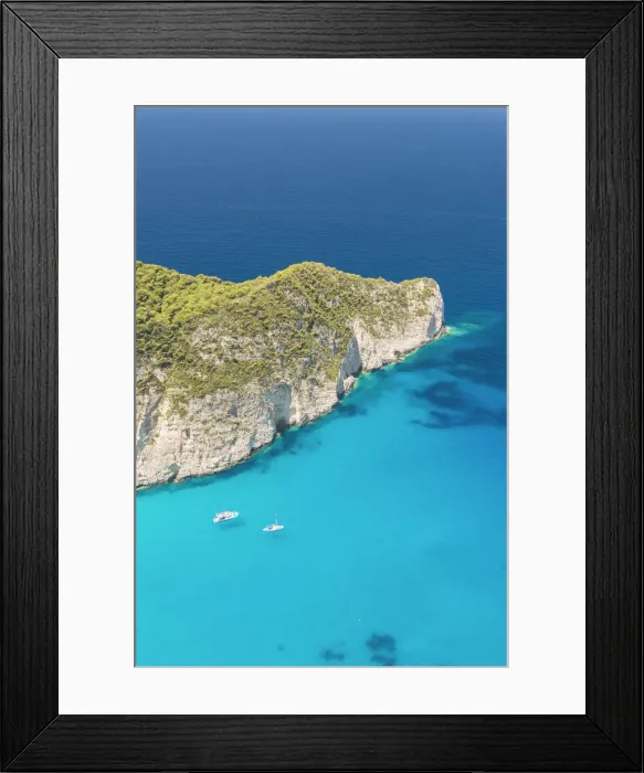 Framed Print : Elevated view of the cliffs of Navagio beach, also known as Shipwreck Beach, Zakynthos Framed Print : Elevated view of the cliffs of Navagio beach, also known as Shipwreck Beach, Zakynthos