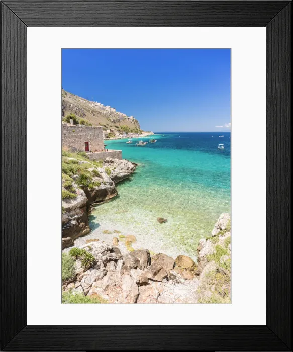 Framed Print : Turquoise sea color at Limeni beach, Mani region, Peloponnese, Greece, Europe Framed Print : Turquoise sea color at Limeni beach, Mani region, Peloponnese, Greece, Europe