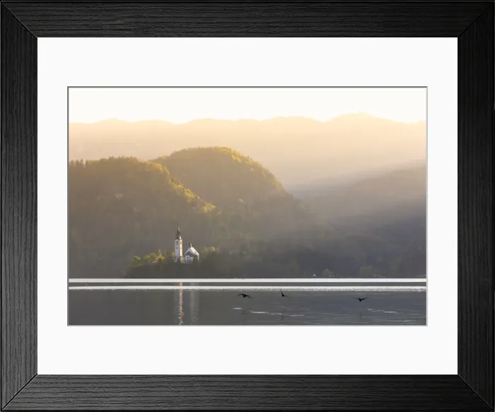 Framed Print : Raking light on the Pilgrimage Church of the Assumption of Mary, Lake Bled Framed Print : Raking light on the Pilgrimage Church of the Assumption of Mary, Lake Bled