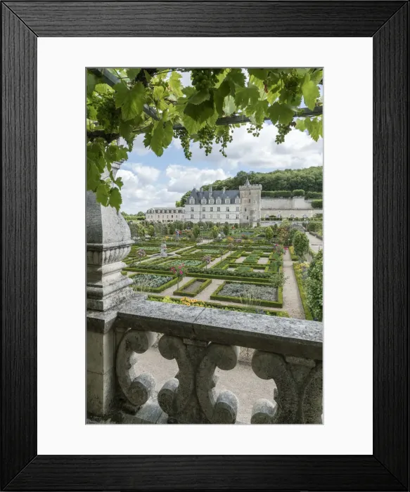 Framed Print : Villandry castle and its garden from a terrace. Villandry, Indre-et-Loire, France Framed Print : Villandry castle and its garden from a terrace. Villandry, Indre-et-Loire, France