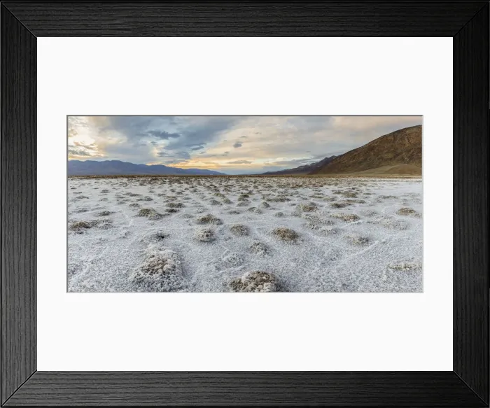 Framed Print : Sunset landscape at Badwater Basin. Death Valley National Park, Inyo County, California Framed Print : Sunset landscape at Badwater Basin. Death Valley National Park, Inyo County, California