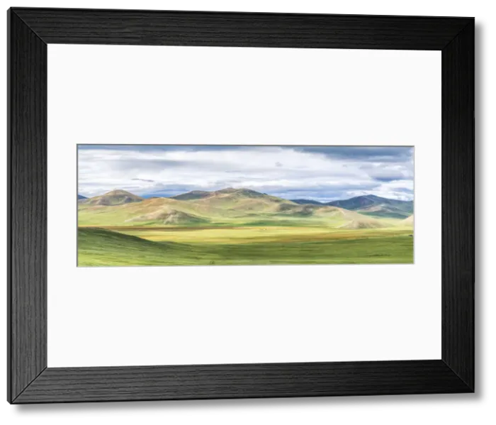 Framed Print : Mongolian nomadic gers in the steppe. North Hangay province, Mongolia Framed Print : Mongolian nomadic gers in the steppe. North Hangay province, Mongolia