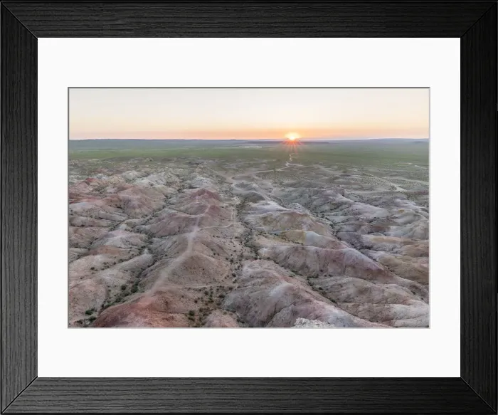 Framed Print : The sun is rising at White Stupa. Ulziit, Middle Gobi province, Mongolia Framed Print : The sun is rising at White Stupa. Ulziit, Middle Gobi province, Mongolia