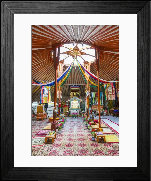 Framed Print : Interiors of a Tsorjiin Khureenii temple. Middle Gobi province, Mongolia Framed Print : Interiors of a Tsorjiin Khureenii temple. Middle Gobi province, Mongolia