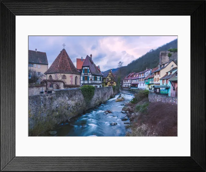 Framed Print : Oberhof Chapel above the Weiss River, Kaysersberg, Haut-Rhin, Alsace, France