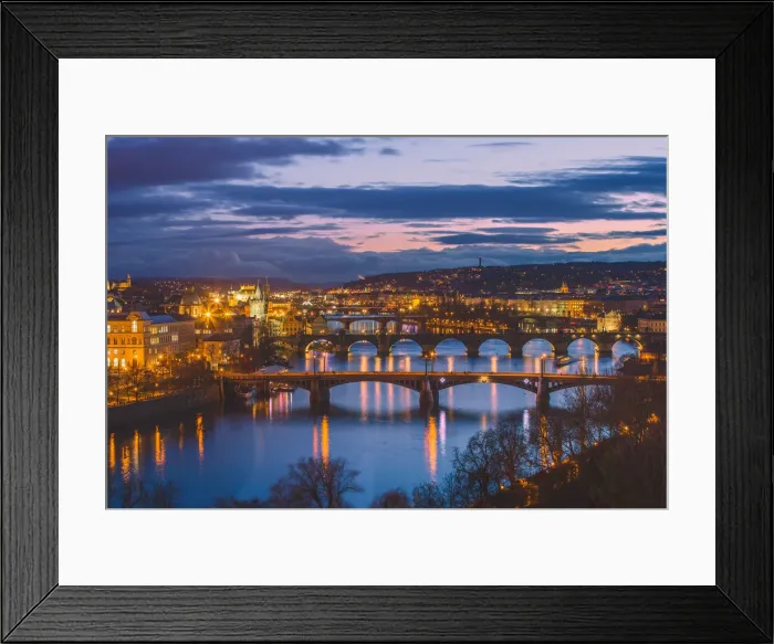 Framed Print : Vltava River with the bridges, Charles Bridge and the Old Town Bridge Tower, Prague Framed Print : Vltava River with the bridges, Charles Bridge and the Old Town Bridge Tower, Prague