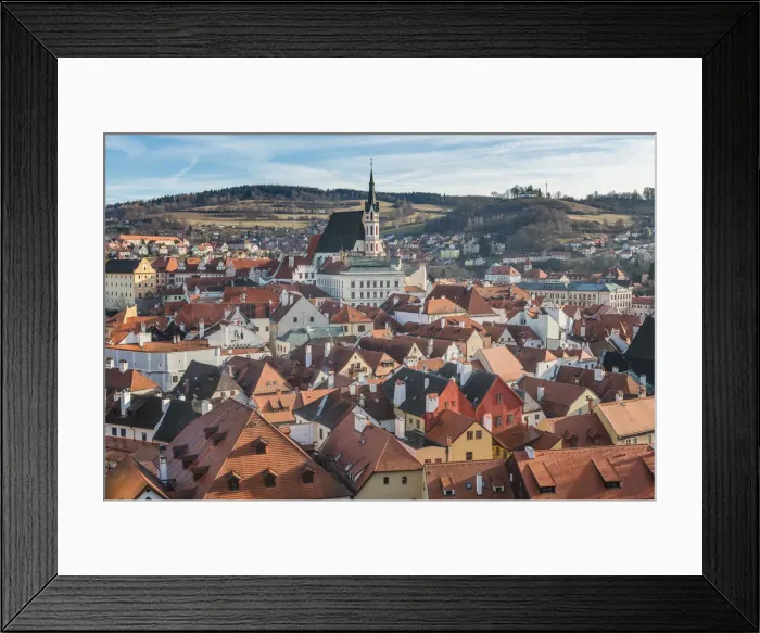 Framed Print : Czech Republic, South Bohemia, Cesky Krumlov, Clouds above town Framed Print : Czech Republic, South Bohemia, Cesky Krumlov, Clouds above town