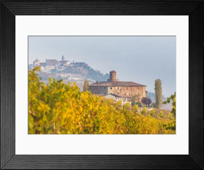 Framed Print : Barolo town and vineyards, Langhe, Piedmont, Italy Framed Print : Barolo town and vineyards, Langhe, Piedmont, Italy