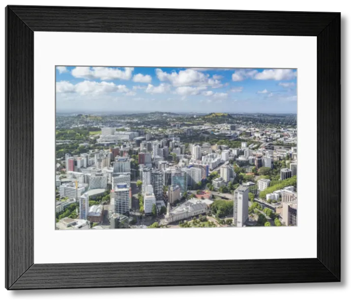 Framed Print : Cityscape looking southward from Sky Tower, with Mt Eden summit in the background Framed Print : Cityscape looking southward from Sky Tower, with Mt Eden summit in the background