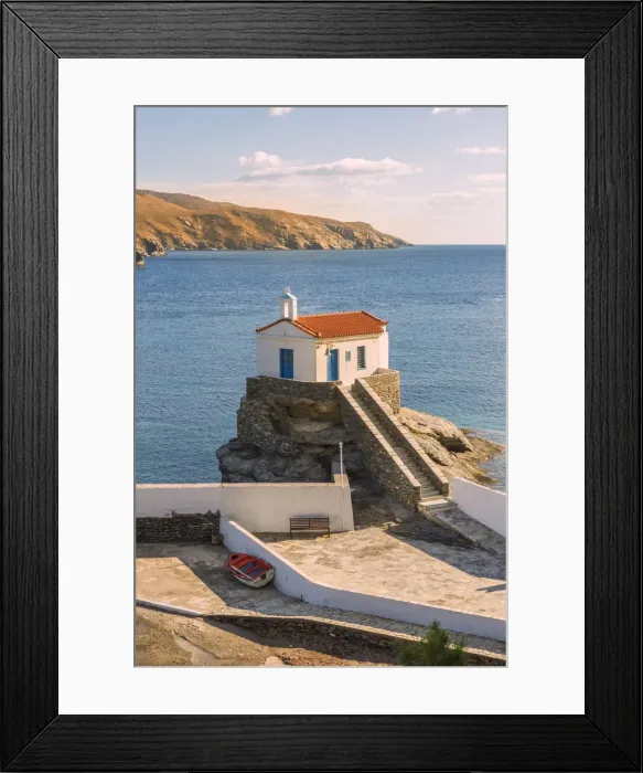 Framed Print : Church St. Thalassini, Andros, Cyclades Archipelago, Greece, Europe Framed Print : Church St. Thalassini, Andros, Cyclades Archipelago, Greece, Europe