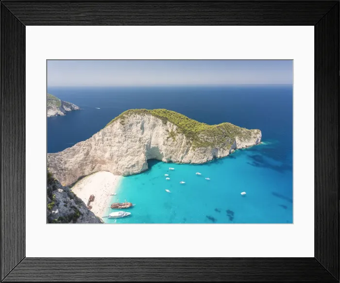 Framed Print : Elevated view of Navagio beach, also known as Shipwreck Beach, Zakynthos, Ionian islands Framed Print : Elevated view of Navagio beach, also known as Shipwreck Beach, Zakynthos, Ionian islands