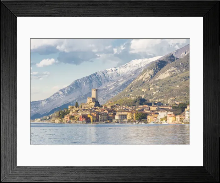 Framed Print : Scaliger castle of Malcesine viewed from the lakefront on the eastern shore of Lake Garda Framed Print : Scaliger castle of Malcesine viewed from the lakefront on the eastern shore of Lake Garda
