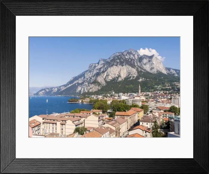 Framed Print : Overview of Lecco with San Martino mount in the background, Lecco, Lecco province Framed Print : Overview of Lecco with San Martino mount in the background, Lecco, Lecco province
