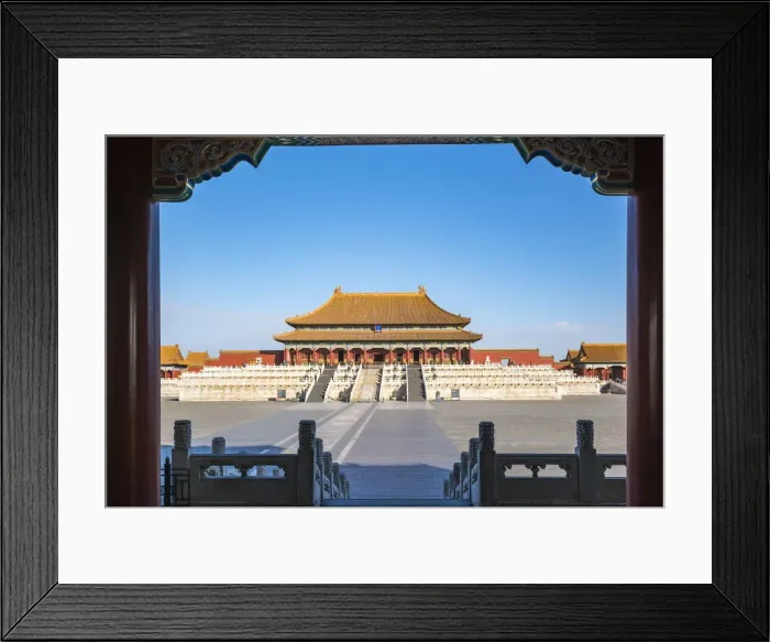 Framed Print : Hall of Supreme Harmony seen from the Gate of Supreme Harmony Framed Print : Hall of Supreme Harmony seen from the Gate of Supreme Harmony