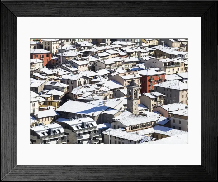 Framed Print : Detail of the village of Clusone in winter. Clusone, Val Seriana, Bergamo province Framed Print : Detail of the village of Clusone in winter. Clusone, Val Seriana, Bergamo province