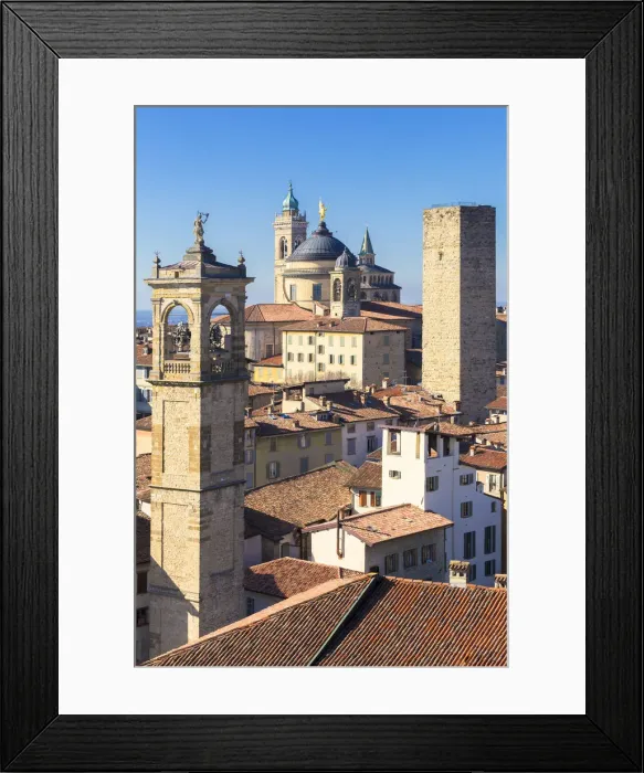 Framed Print : Tower bell of San Pangrazio, Torre del Gombito (Gombito tower), Sant Alessandro Framed Print : Tower bell of San Pangrazio, Torre del Gombito (Gombito tower), Sant Alessandro