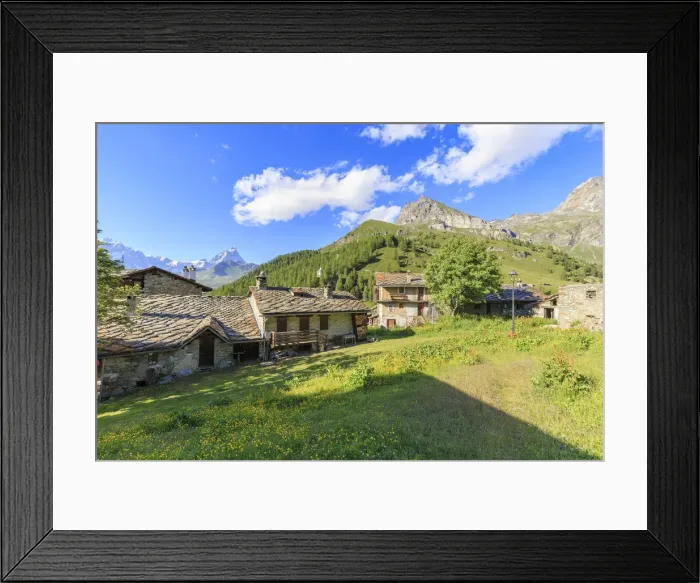Framed Print : Traditional houses of Cheneil, Valtournanche, Aosta valley, Italy Framed Print : Traditional houses of Cheneil, Valtournanche, Aosta valley, Italy