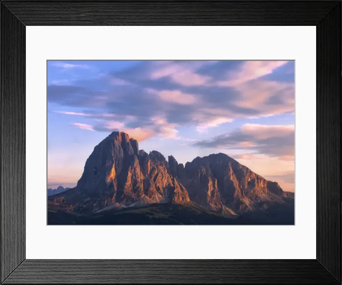 Framed Print : Sassolungo Group at sunset. Gardena Valley, South Tyrol, Dolomites, Italy, Europe Framed Print : Sassolungo Group at sunset. Gardena Valley, South Tyrol, Dolomites, Italy, Europe