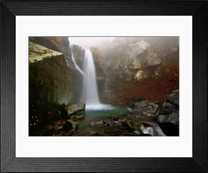 Framed Print : Waterfall of Dardagna, regional park of Corno alle Scale