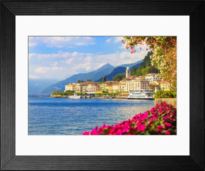 Framed Print : Flowering on the lake side of Bellagio, Province of Como, Como Lake, Lombardy, Italy Framed Print : Flowering on the lake side of Bellagio, Province of Como, Como Lake, Lombardy, Italy