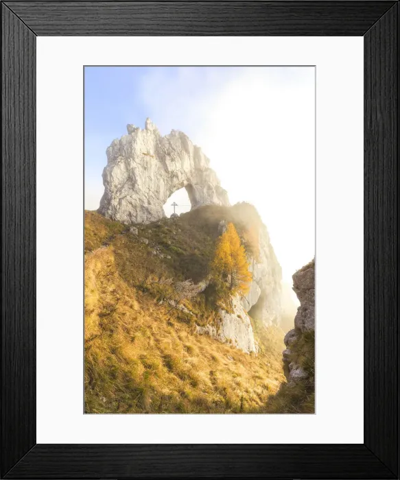 Framed Print : Porta di Prada hidden by fog during autumn. Bocchetta di Prada, Grigna Settentrionale Framed Print : Porta di Prada hidden by fog during autumn. Bocchetta di Prada, Grigna Settentrionale