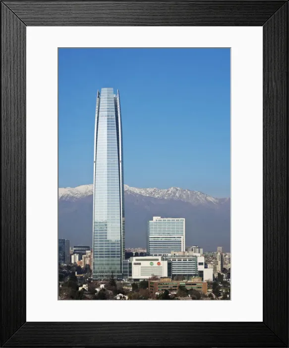 Framed Print : Chile, Santiago, View from the Parque Metropolitano towards the high raised buildings