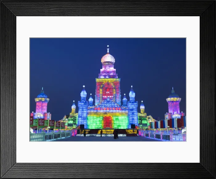 Framed Print : China, Heilongjiang Province, Harbin. Ice sculptures at the Harbin Ice and Snow Festival Framed Print : China, Heilongjiang Province, Harbin. Ice sculptures at the Harbin Ice and Snow Festival