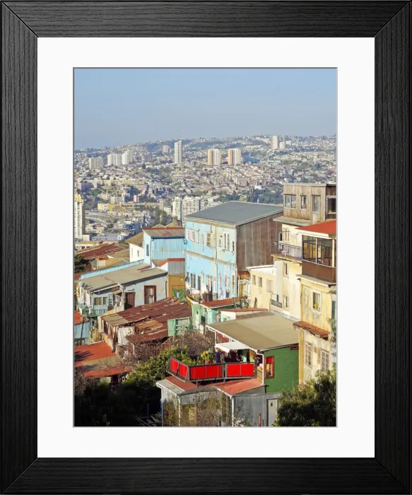 Framed Print : Chile, Cityscape of Valparaiso Framed Print : Chile, Cityscape of Valparaiso