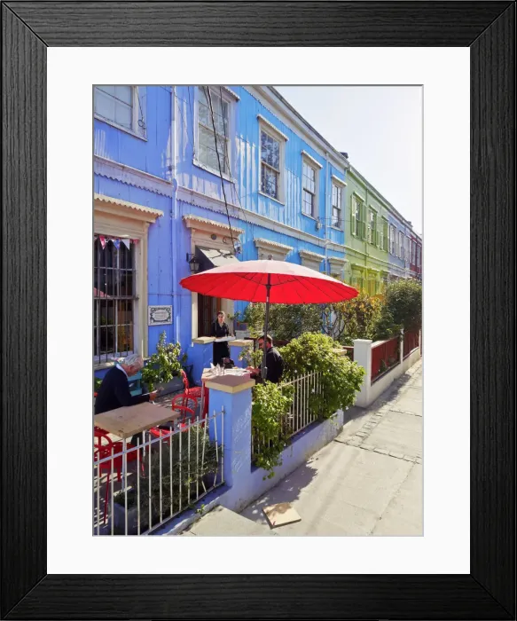 Framed Print : Chile, Valparaiso, View of the typical street in the historic quarter Cerro Concepcion Framed Print : Chile, Valparaiso, View of the typical street in the historic quarter Cerro Concepcion