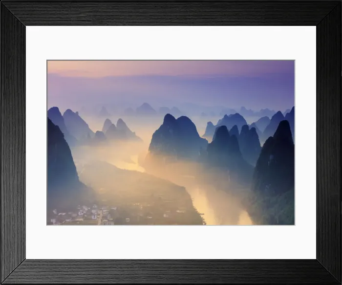 Framed Print : China, Guangxi province, Xingping village along River Li Framed Print : China, Guangxi province, Xingping village along River Li