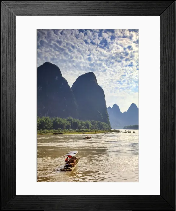 Framed Print : China, Guangxi province, Xingping village along River Li Framed Print : China, Guangxi province, Xingping village along River Li