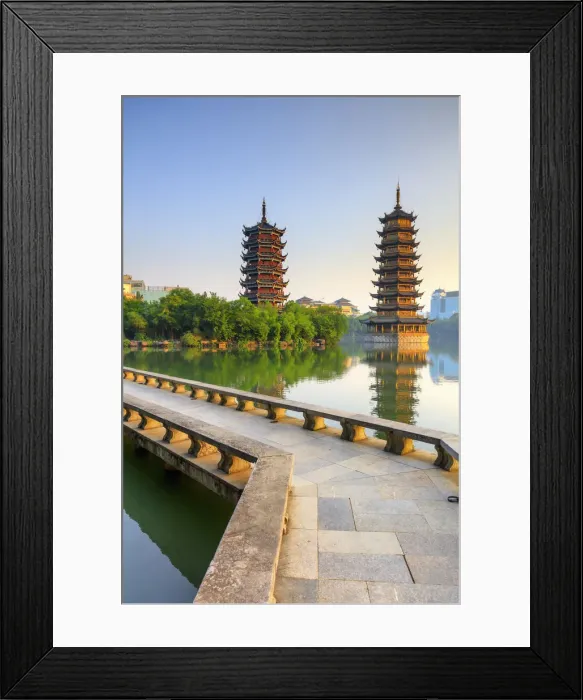 Framed Print : China, Guangxi province, Guilin, Banyan Lake Pagodas Framed Print : China, Guangxi province, Guilin, Banyan Lake Pagodas