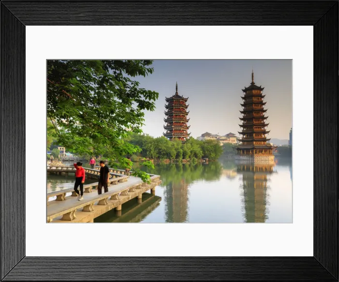 Framed Print : China, Guangxi province, Guilin, Banyan Lake Pagodas Framed Print : China, Guangxi province, Guilin, Banyan Lake Pagodas