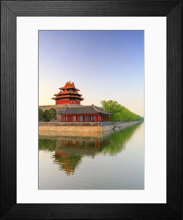 Framed Print : China, Beijing, Palace moat and Forbidden city at sunrise Framed Print : China, Beijing, Palace moat and Forbidden city at sunrise