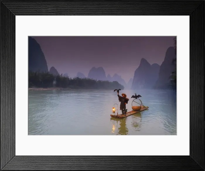 Framed Print : China, Guangxi province, Xingping village along River Li Framed Print : China, Guangxi province, Xingping village along River Li