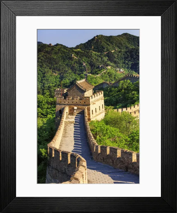 Framed Print : China, Hebei province, Great wall of Mutianyu at sunset Framed Print : China, Hebei province, Great wall of Mutianyu at sunset