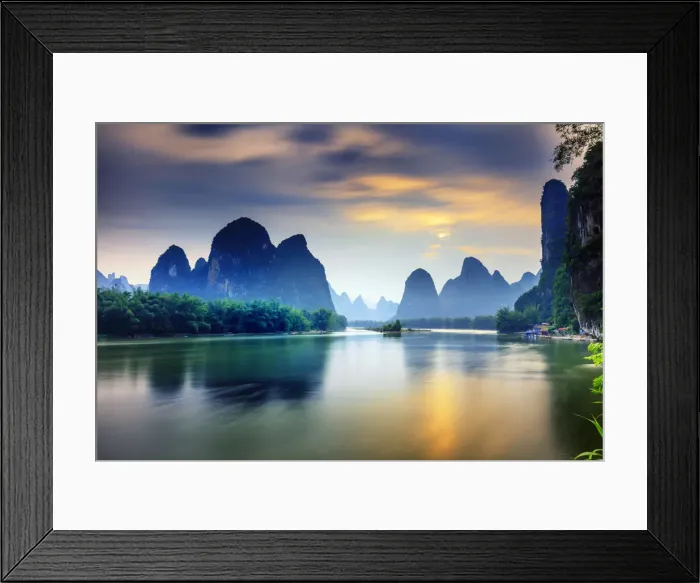 Framed Print : China, Guangxi province, Xingping village along River Li Framed Print : China, Guangxi province, Xingping village along River Li