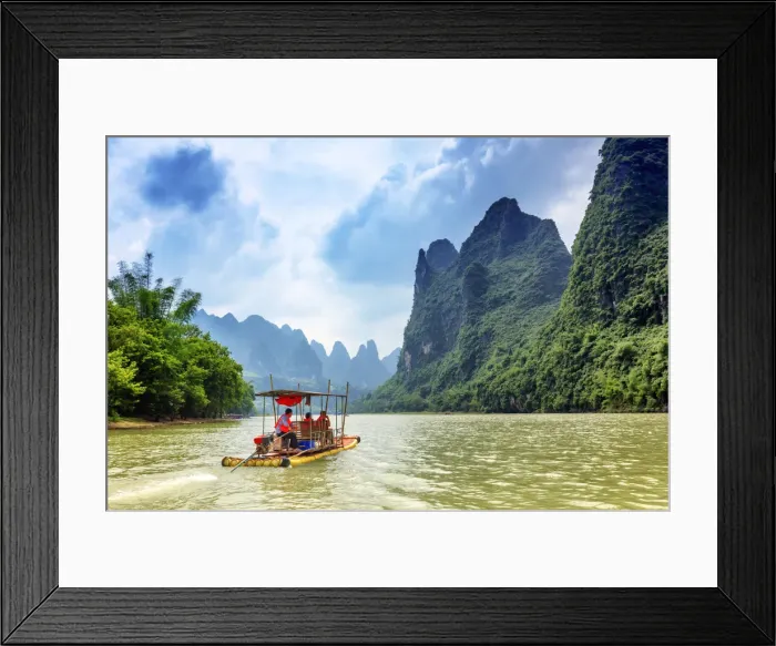 Framed Print : China, Guangxi province, Xingping village along River Li Framed Print : China, Guangxi province, Xingping village along River Li
